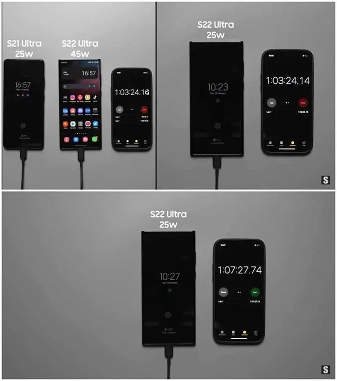 Samsung Galaxy S22 Ultra gây thất vọng với khả năng sạc nhanh 45W