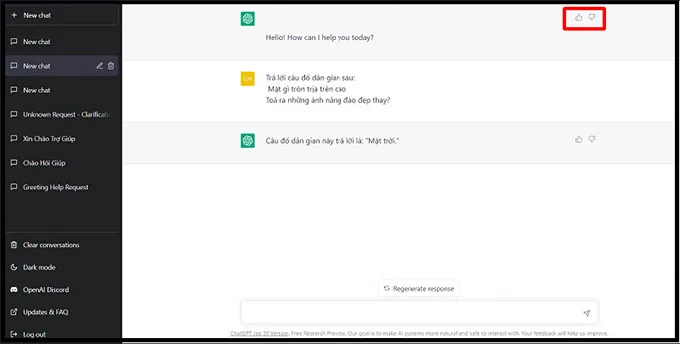 Đánh giá câu trả lời của Chat GPT