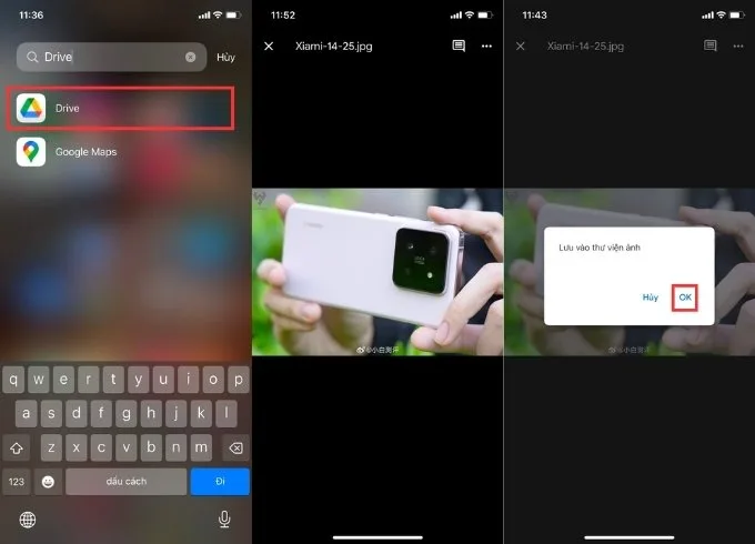 Cách 3 tải ảnh từ Google Drive về iPhone