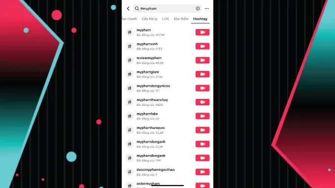 Sử dụng hashtag theo xu hướng trên Tiktok