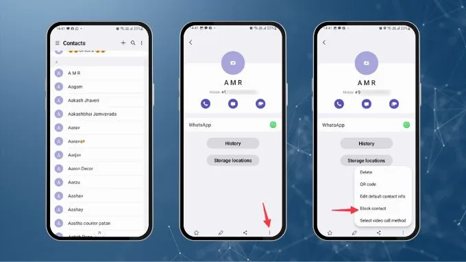 Các bước chặn cuộc gọi spam trong danh bạ
