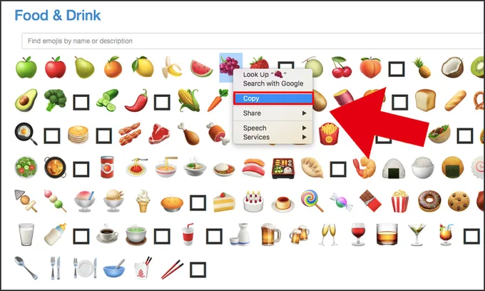 Cách mở Emoji trên MacBook qua trang web