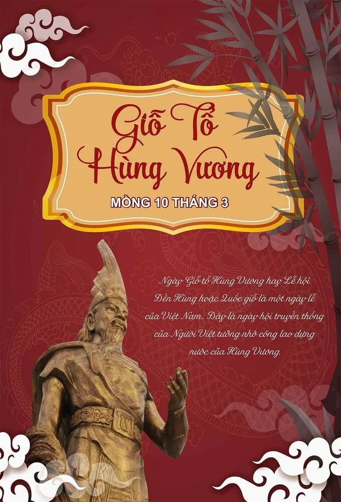 Hình nền Giỗ Tổ Hùng Vương sắc đỏ