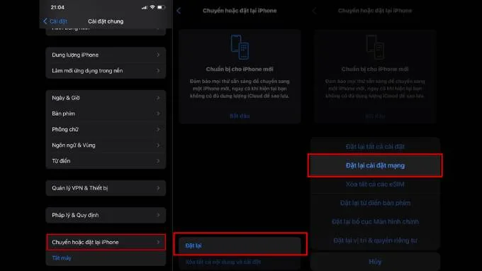 Đặt lại cài đặt mạng trên iPhone 14 để sửa lỗi Airdrop