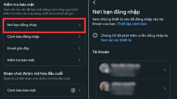 Đăng xuất khỏi các thiết bị không cần thiết