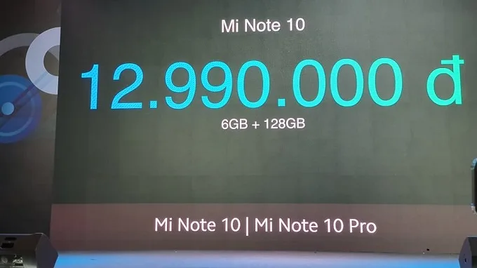 Giá Mi Note 10