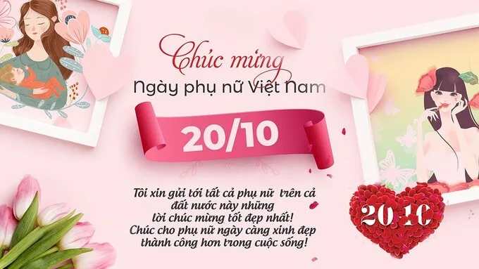 Mẫu thiệp 20/10 đẹp tặng đồng nghiệp, bạn bè