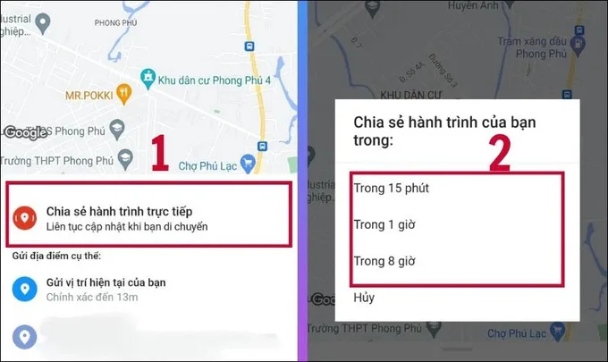 cách gửi vị trí trên Zalo trên điện thoại Android