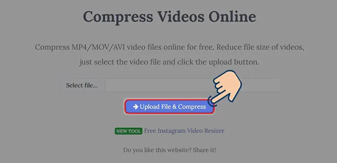 Sử dụng Youcompress để giảm dung lượng video