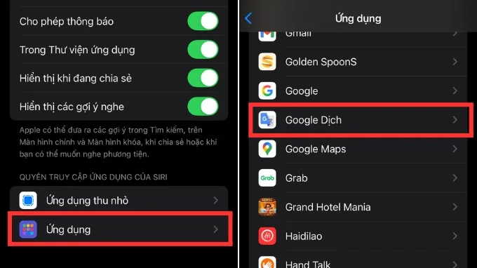 Cách ẩn ứng dụng trên iPhone bằng cách tắt gợi ý Siri
