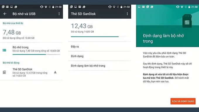 Dùng thẻ nhớ ngoài mở rộng dung lượng