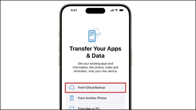 Cách chuyển dữ liệu sang iPhone 17 bằng iCloud