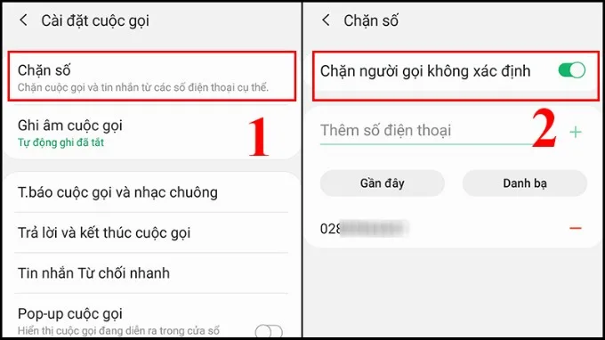 Kiểm tra chế độ chặn cuộc gọi