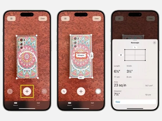 Hướng dẫn đo hình vuông, chữ nhật trên iPhone