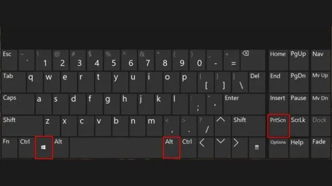 Dùng tổ hợp phím Windows + Alt + PrtSc