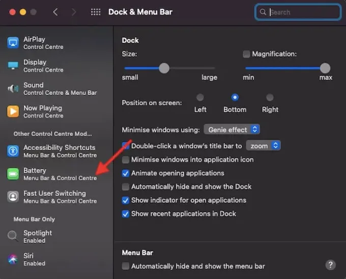Bước 3 cách bật hiển thị phần trăm pin MacBook (macOS Catalina trở xuống)