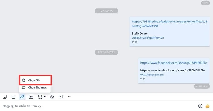 Gửi file Excel qua Zalo từ máy tính dễ dàng