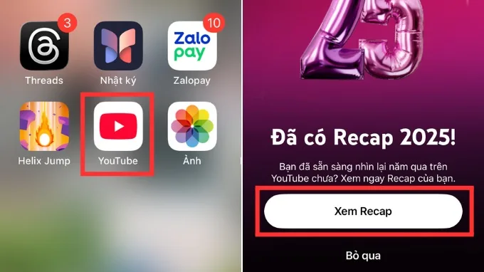Cách xem Youtube Recap 2025 trên điện thoại