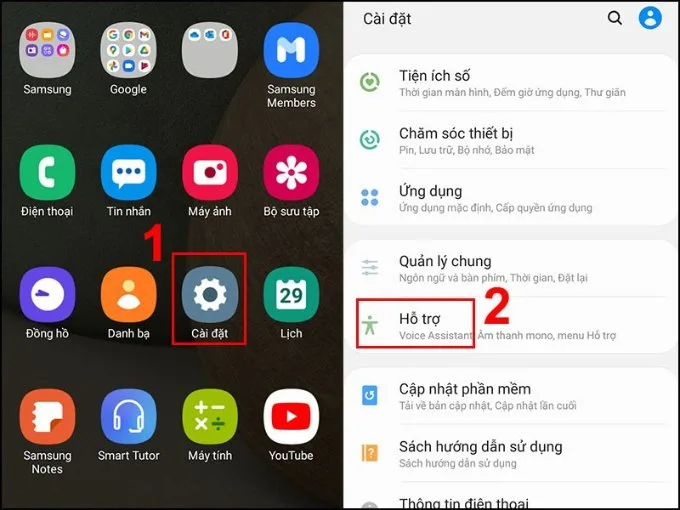 Chụp màn hình Samsung bằng menu hỗ trợ (phím Home ảo)