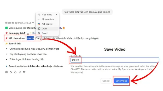 Tạo video bằng ChatGPT qua Visla - 9