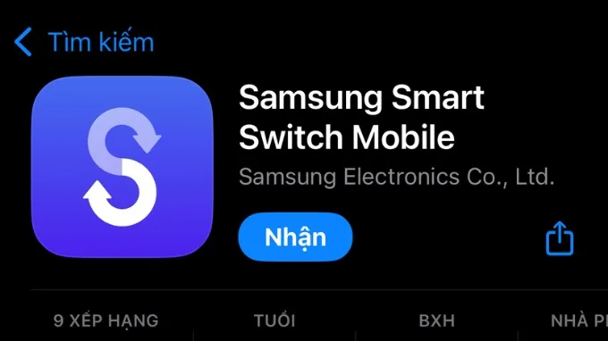 Chuyển danh bạ iPhone sang Samsung bằng Smart Switch
