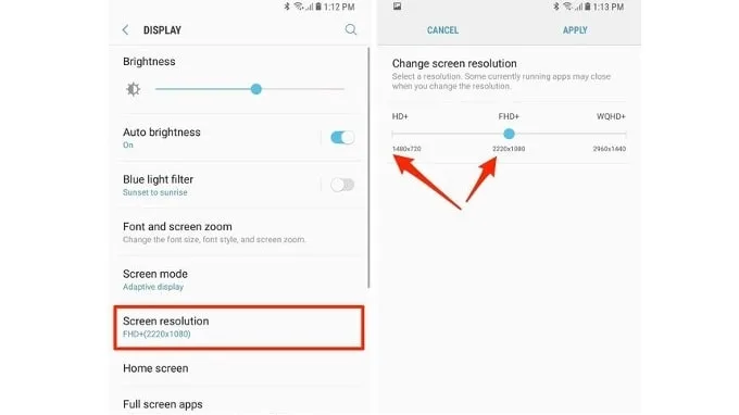 Chế độ màn hình hiển thị HD sẽ giúp tiết kiệm pin tốt hơn