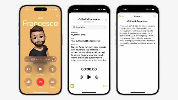 Ghi âm cuộc gọi trực tiếp trên iPhone chạy hệ điều hành iOS 18