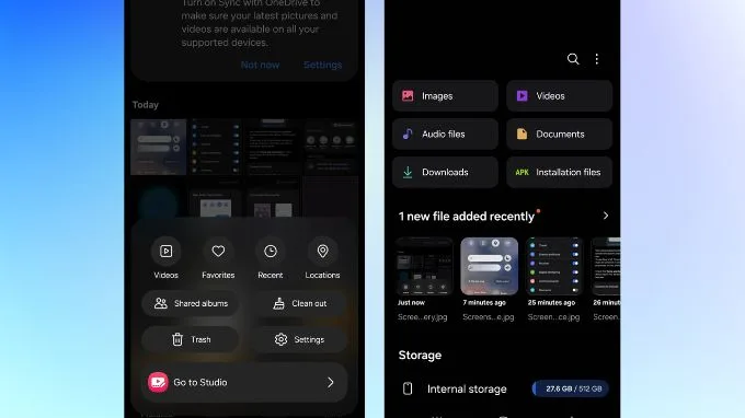 Giao diện thư viện trên One UI 8 có sự thay đổi