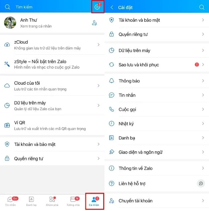 Sử dụng Tin nhắn nhanh trong Cài đặt