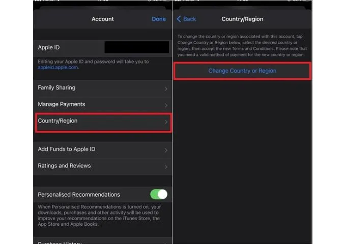 Bước 3 chuyển vùng từ Mỹ về App Store Việt Nam