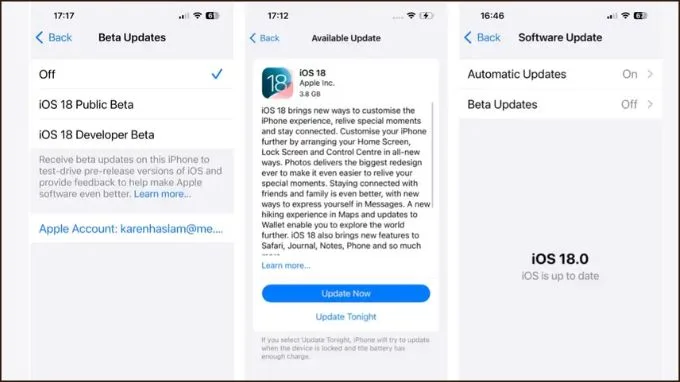 Cách tắt cập nhật Beta