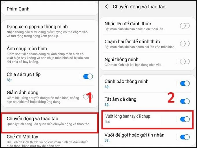 Cách chụp màn hình Samsung Galaxy S23 series bằng cử chỉ tay