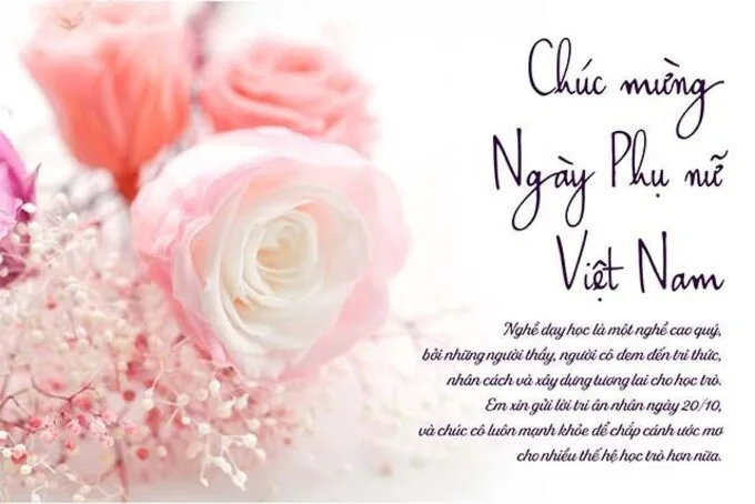 Mẫu thiệp chúc mừng 20/10 tặng cô giáo