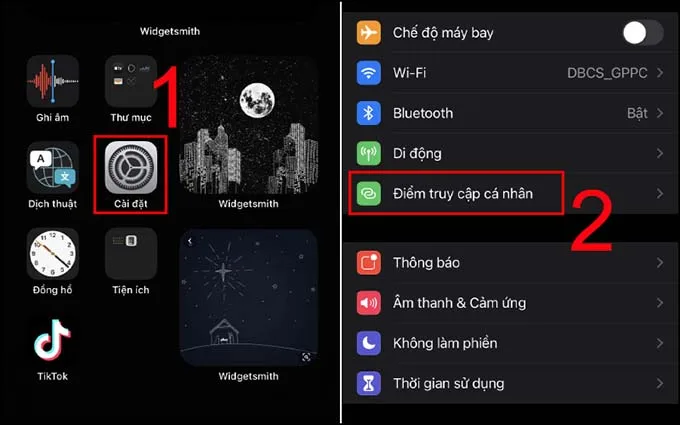 Tắt điểm truy cập cá nhân (Personal Hotspot)