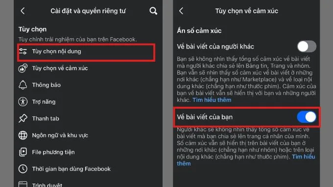 Bật tính năng ẩn like trên Facebook