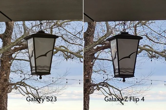 Ảnh chụp thu phóng của Galaxy S23 và Galaxy Z Flip 4