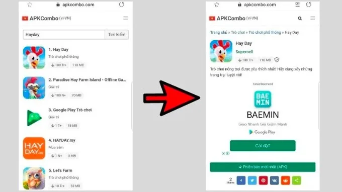 Cách 2 bước 4 tải Hay Day trên điện thoại Android