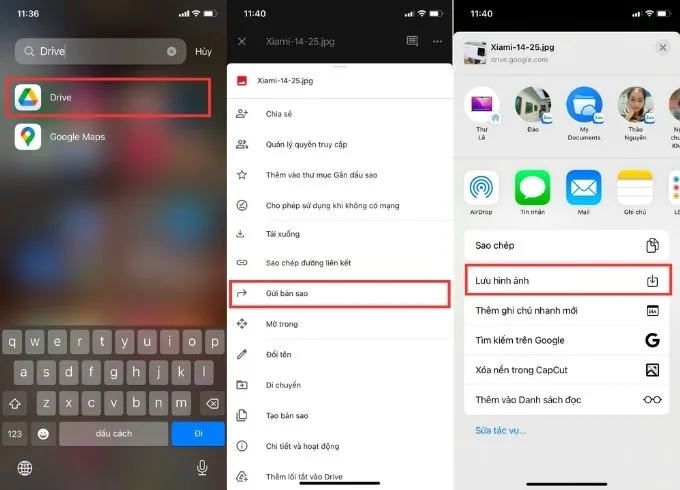 Cách 2 tải ảnh từ Google Drive về iPhone