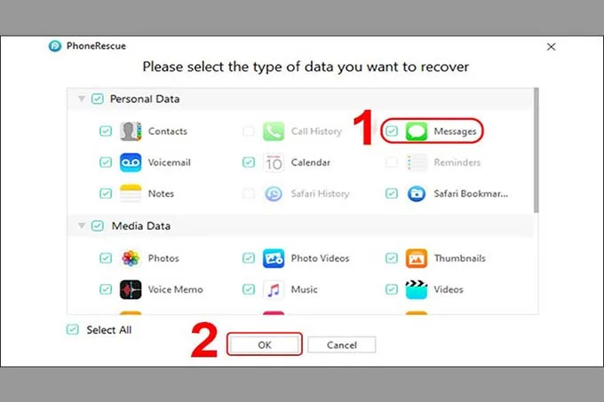 Khôi phục tin nhắn văn bản đã xóa bằng phần mềm PhoneRescue