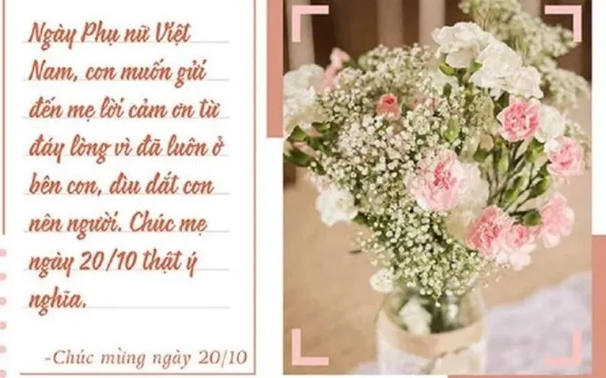 Thiệp chúc mừng ngày 20 10 tặng mẹ và bà ý nghĩa