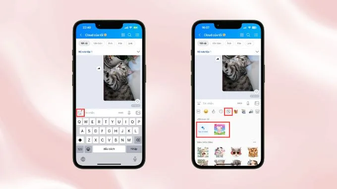 Chọn biểu tượng zSticker AI và chọn sticker cần gửi