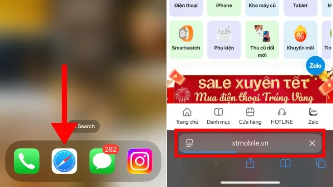 Cách sang chế độ máy tính khi lướt web trên iPhone