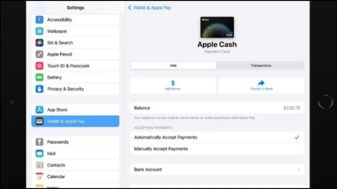 Cách thêm thẻ Apple Pay trên iPad