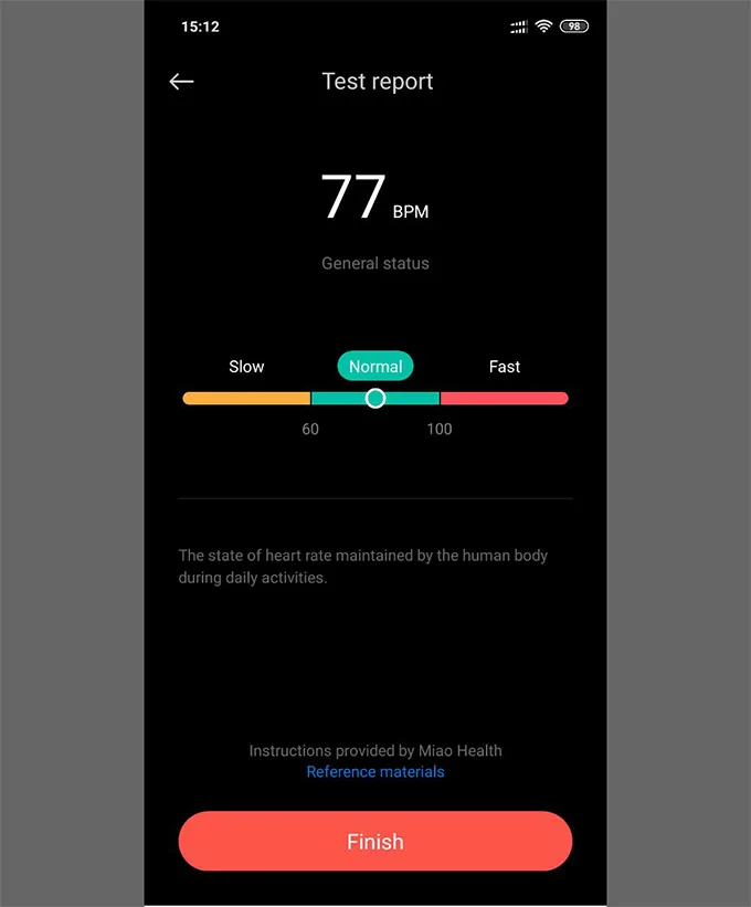 Cách đo nhịp tim trên điện thoại của Xiaomi bạn nên biết. Bước 4