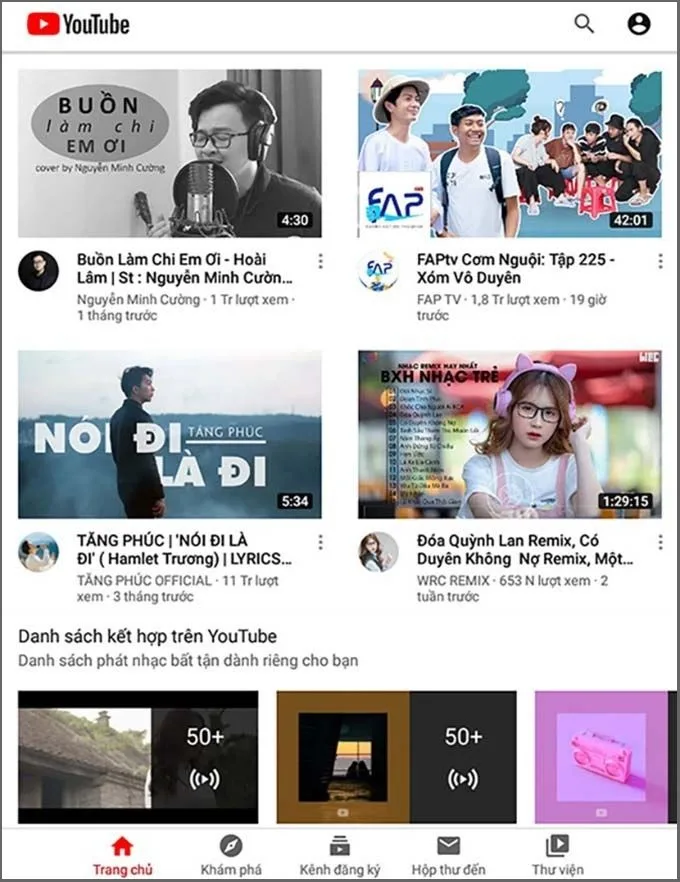 Chọn 1 video bài hát bất kỳ để nghe nhạc mà không cần mở màn hình