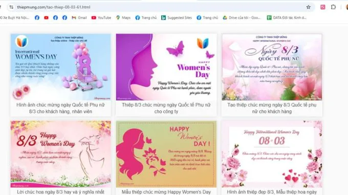 Làm thiệp 8/3 online đẹp tại trang web thiepmung.com