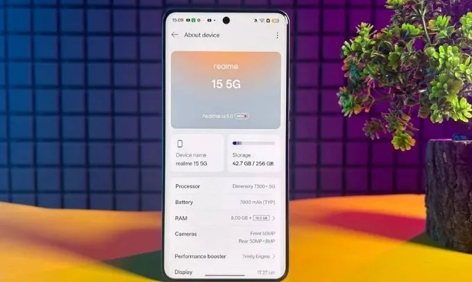 So sánh Realme 15 và Realme 15T về pin sạc