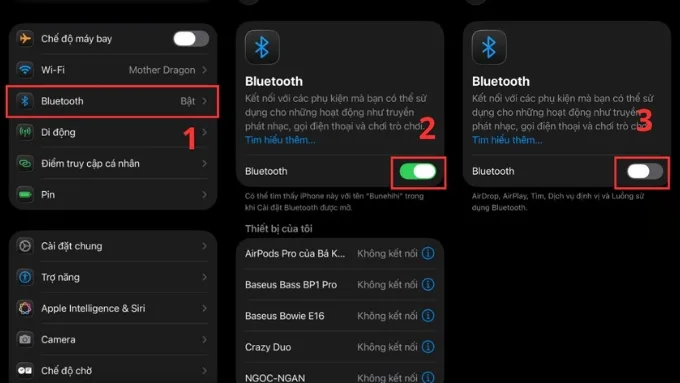 Kiểm tra lại kết nối Bluetooth trên thiết bị