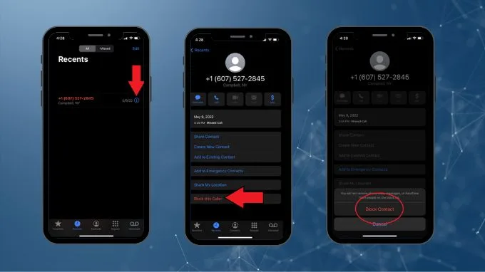 Các bước chặn cuộc gọi spam trong lịch sử cuộc gọi