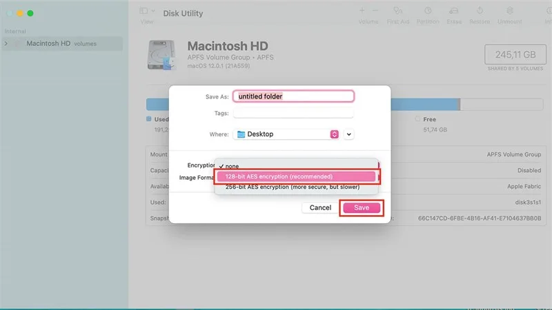 Sử dụng Disk Utility đặt pass cho folder trên Mac